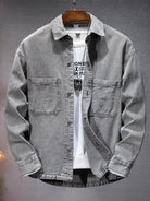 NEWYORKLISTED ATLAS MEN'S COLLECTION – Men's vintage washed denim dual-pocket shirt, product image 3