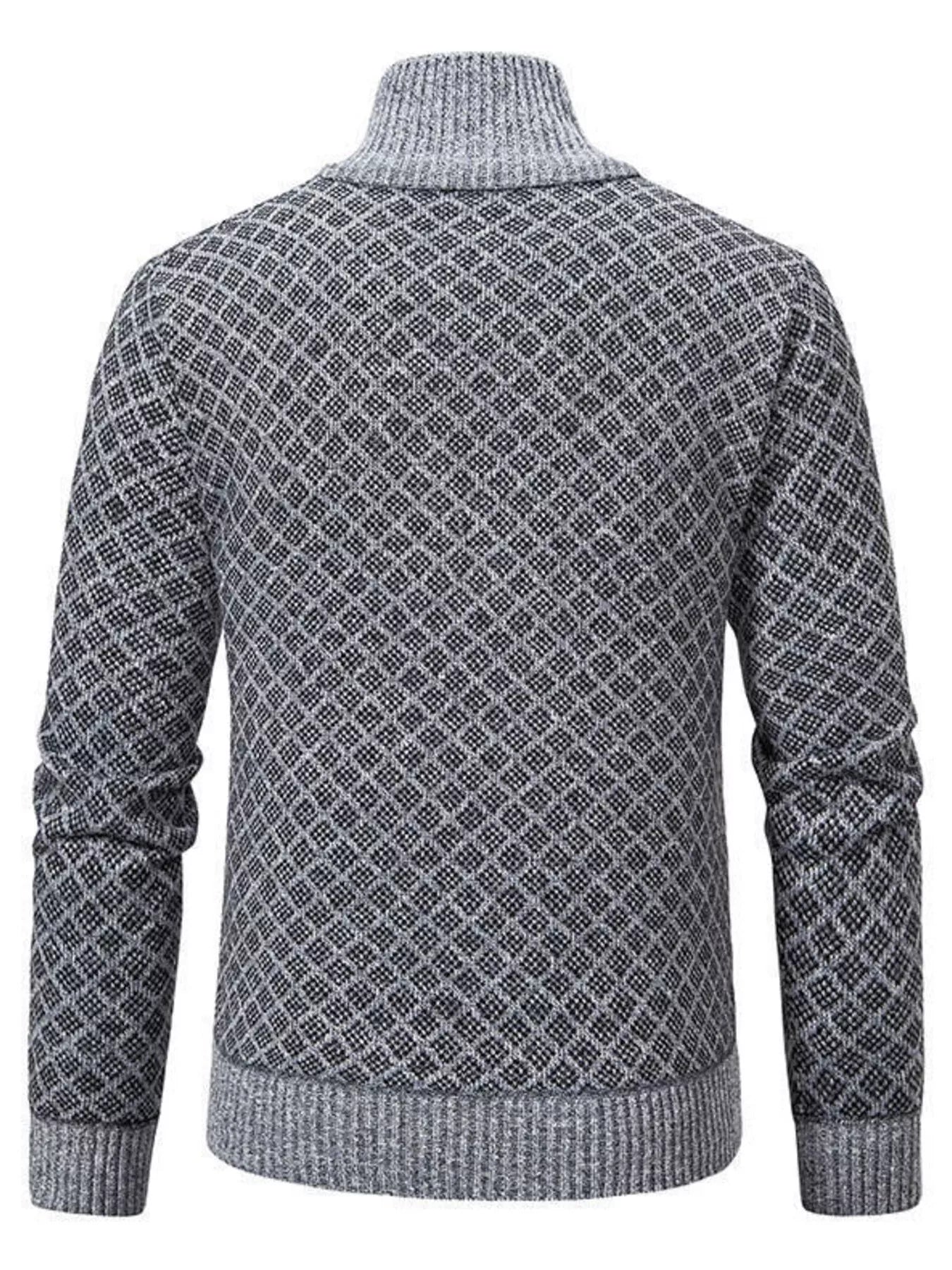 NEWYORKLISTED ATLAS MEN'S COLLECTION – Men's geometric full-zip cardigan, product image 4