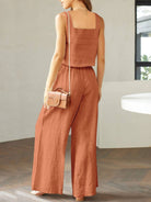 NYLD: Square Neck Top and Wide Leg Pants Set - NEWYORKLISTED