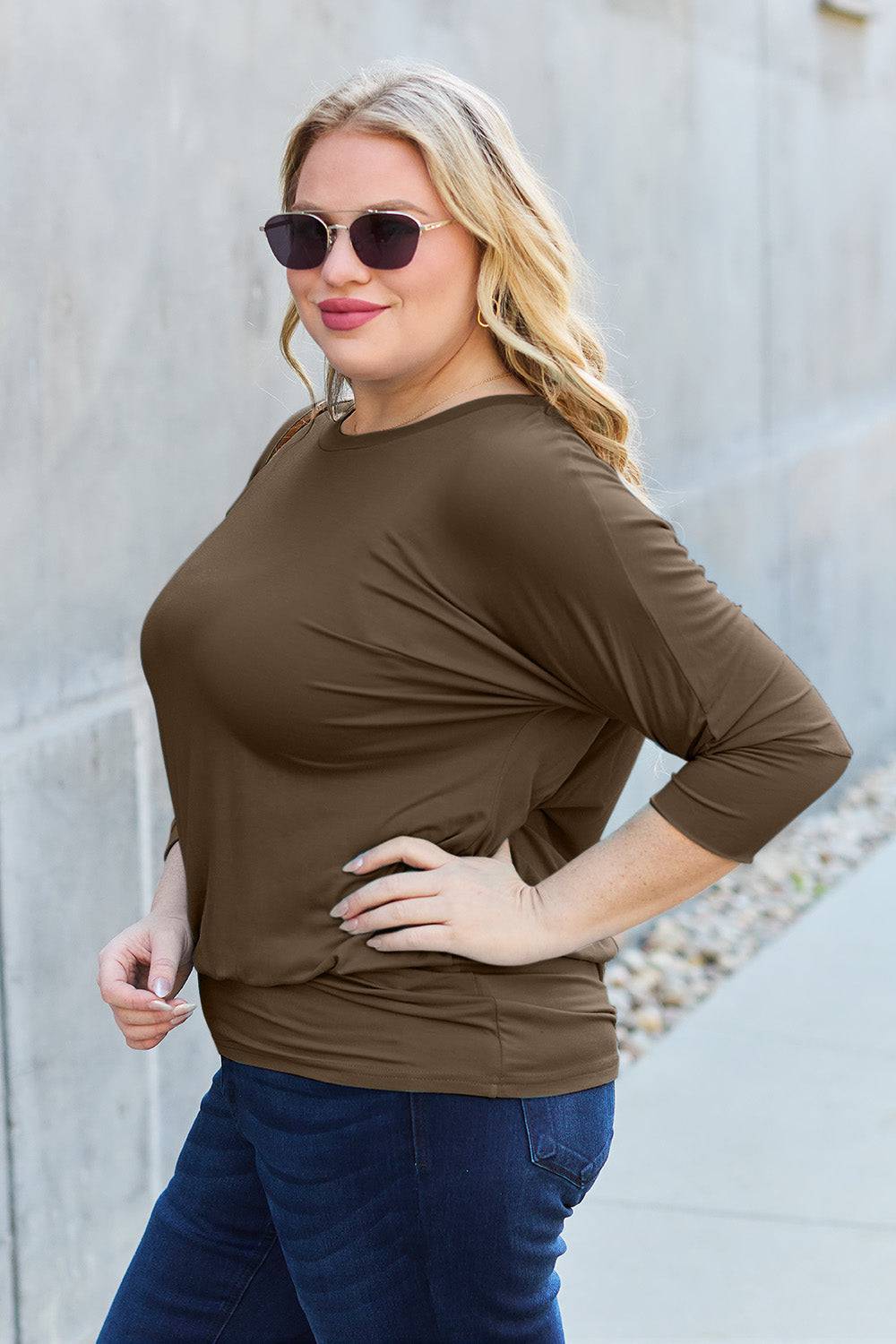NYLD PARTNER Round Neck Billow Sleeve Top - NEWYORKLISTED