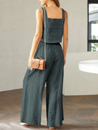 NYLD: Square Neck Top and Wide Leg Pants Set - NEWYORKLISTED