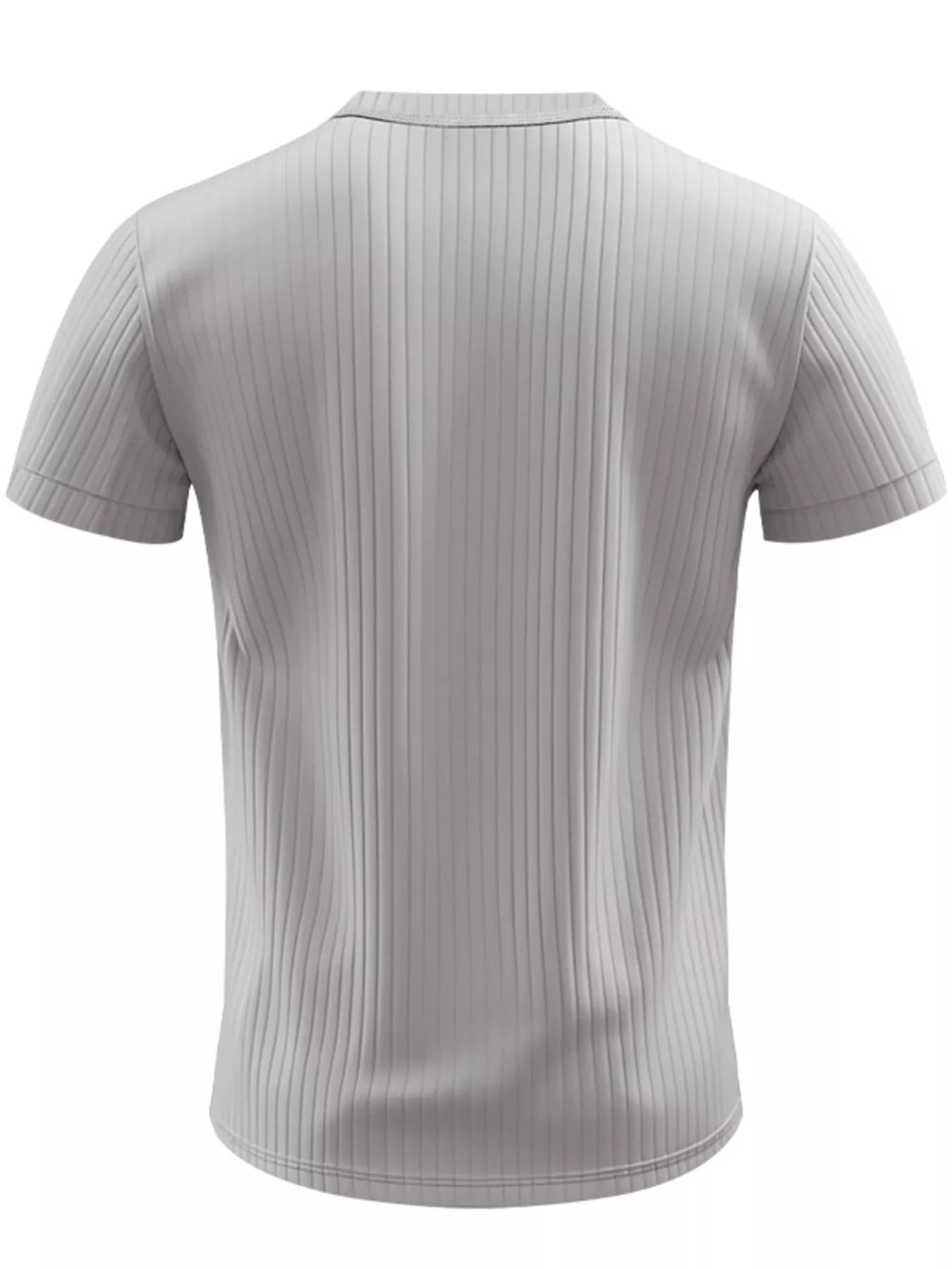 NEWYORKLISTED ATLAS MEN'S COLLECTION: Gray ribbed t-shirt on a white background
