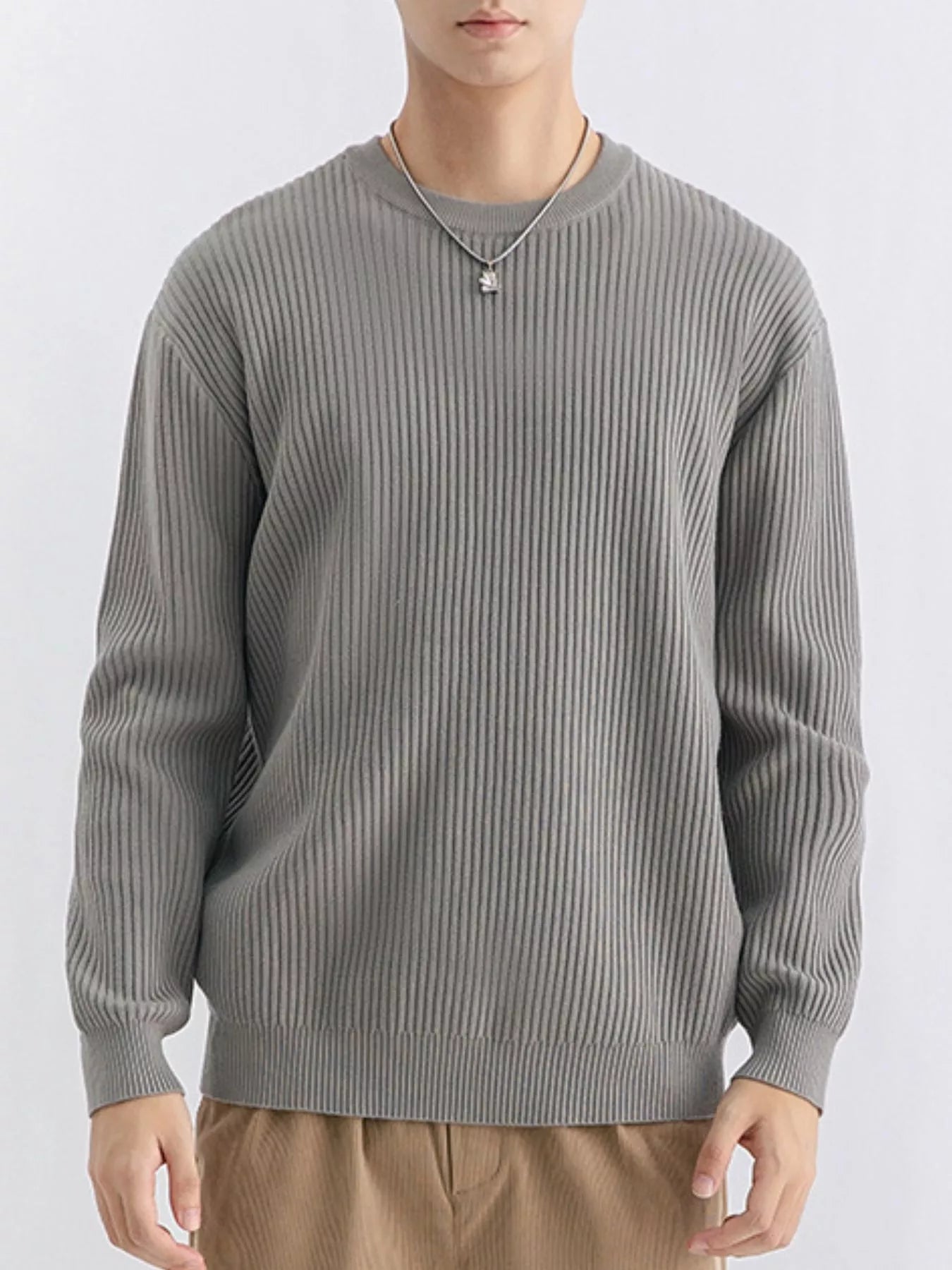 NEWYORKLISTED ATLAS MEN'S COLLECTION – Men's ribbed knit crew-neck sweater, product image 10
