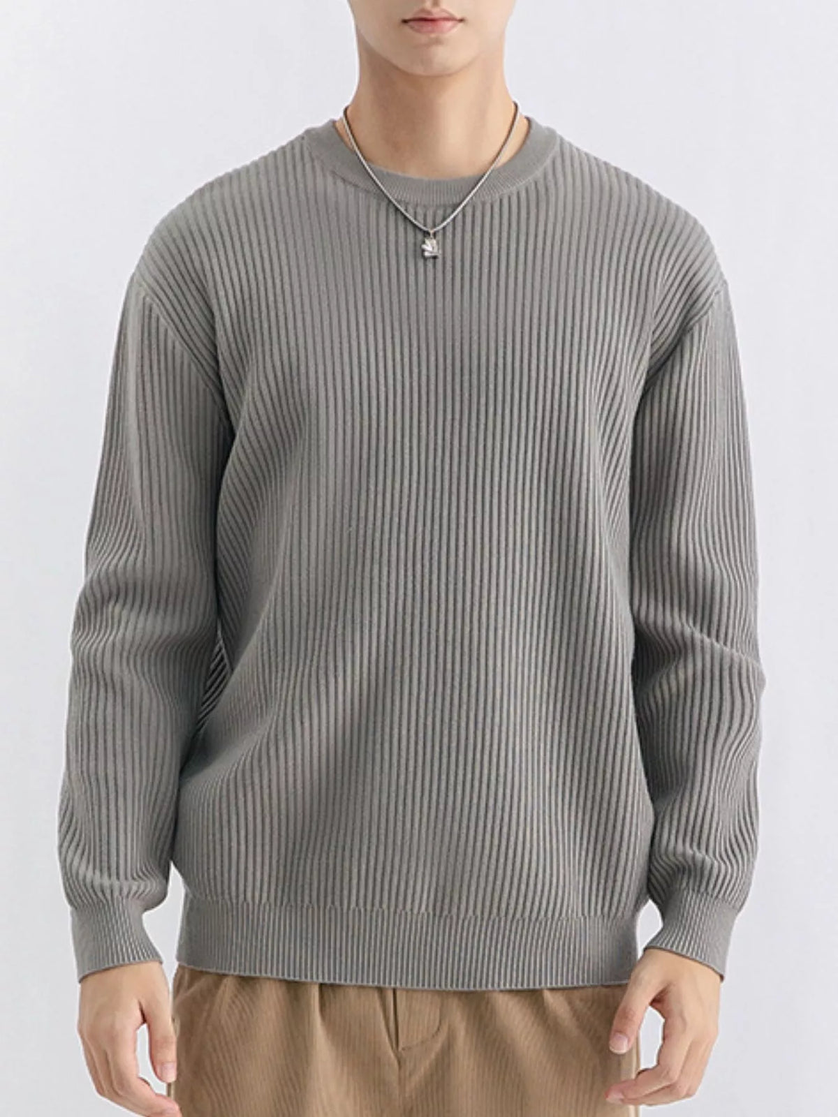 NEWYORKLISTED ATLAS MEN'S COLLECTION – Men's ribbed knit crew-neck sweater, product image 10