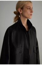Brown Retro Genuine Leather Jacket Women's Motorcycle Sheep Leather Jacket Short "Loveless Muse" - NEWYORKLISTED