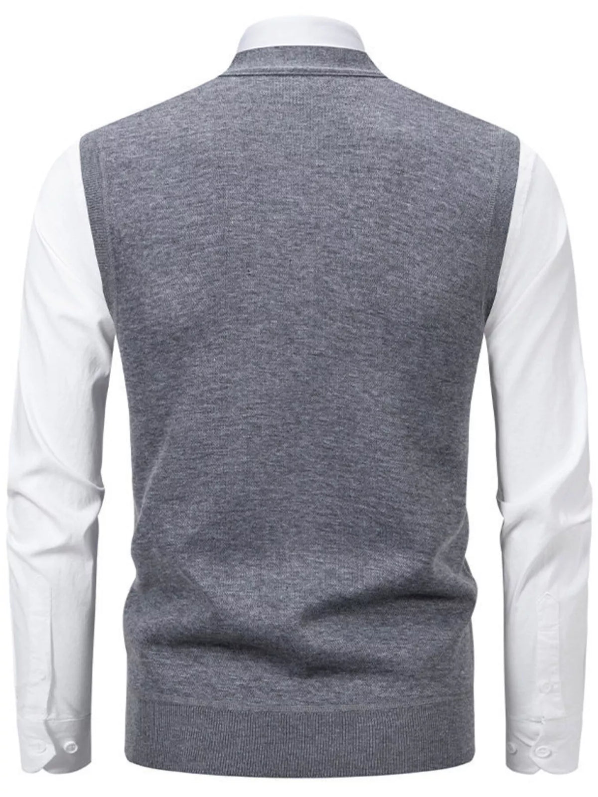 NEWYORKLISTED ATLAS MEN'S COLLECTION – Men's argyle V-neck button-down cardigan vest, product image 7