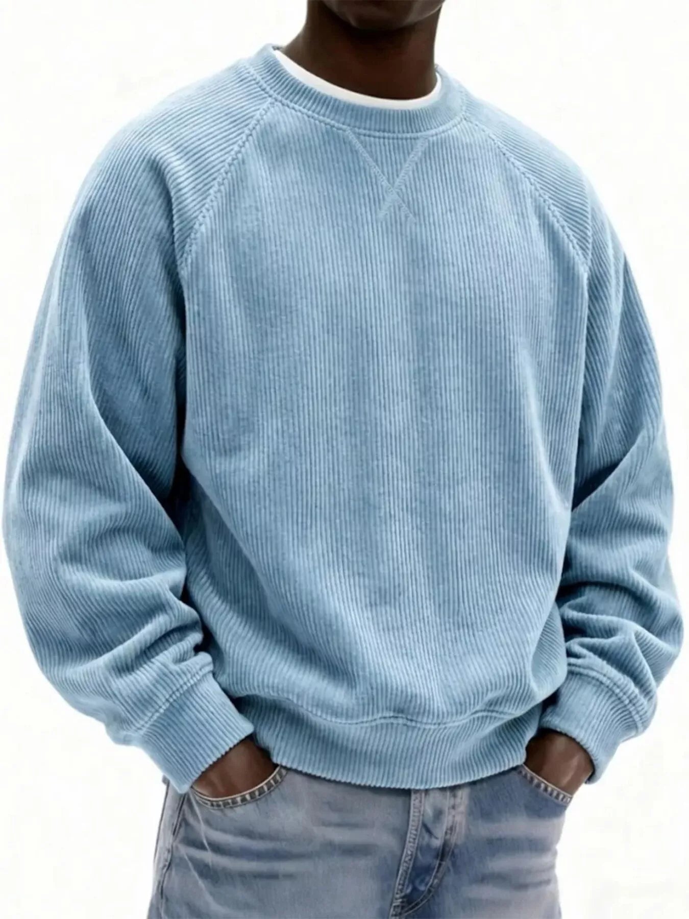 NEWYORKLISTED ATLAS MEN'S COLLECTION – Men's corduroy crew-neck sweatshirt, product image 1