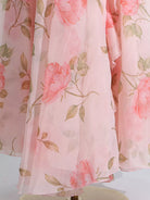 NEWYORKLISTED STYLE COLLECTION: Sheer fabric with pink floral pattern on a light background