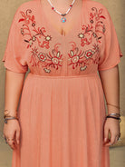 NEWYORKLISTED STYLE COLLECTION: Plus Size Embroidered Half Sleeve Maxi Dress - NEWYORKLISTED