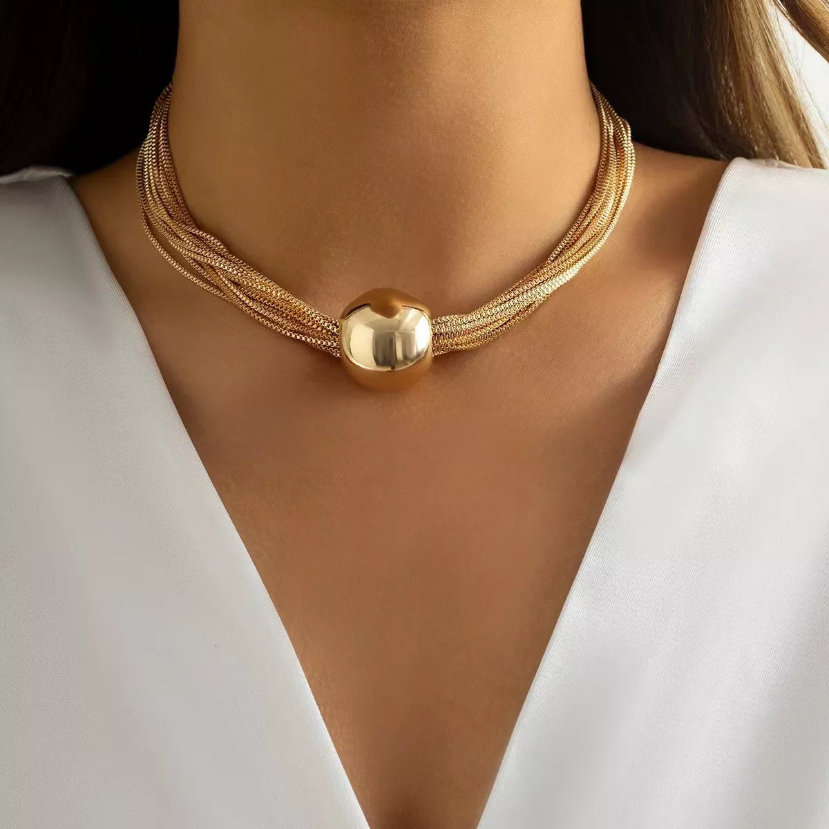 NEWYORKLISTED GLAMOUR COLLECTION: Multi Layered Adjustable Necklace 
