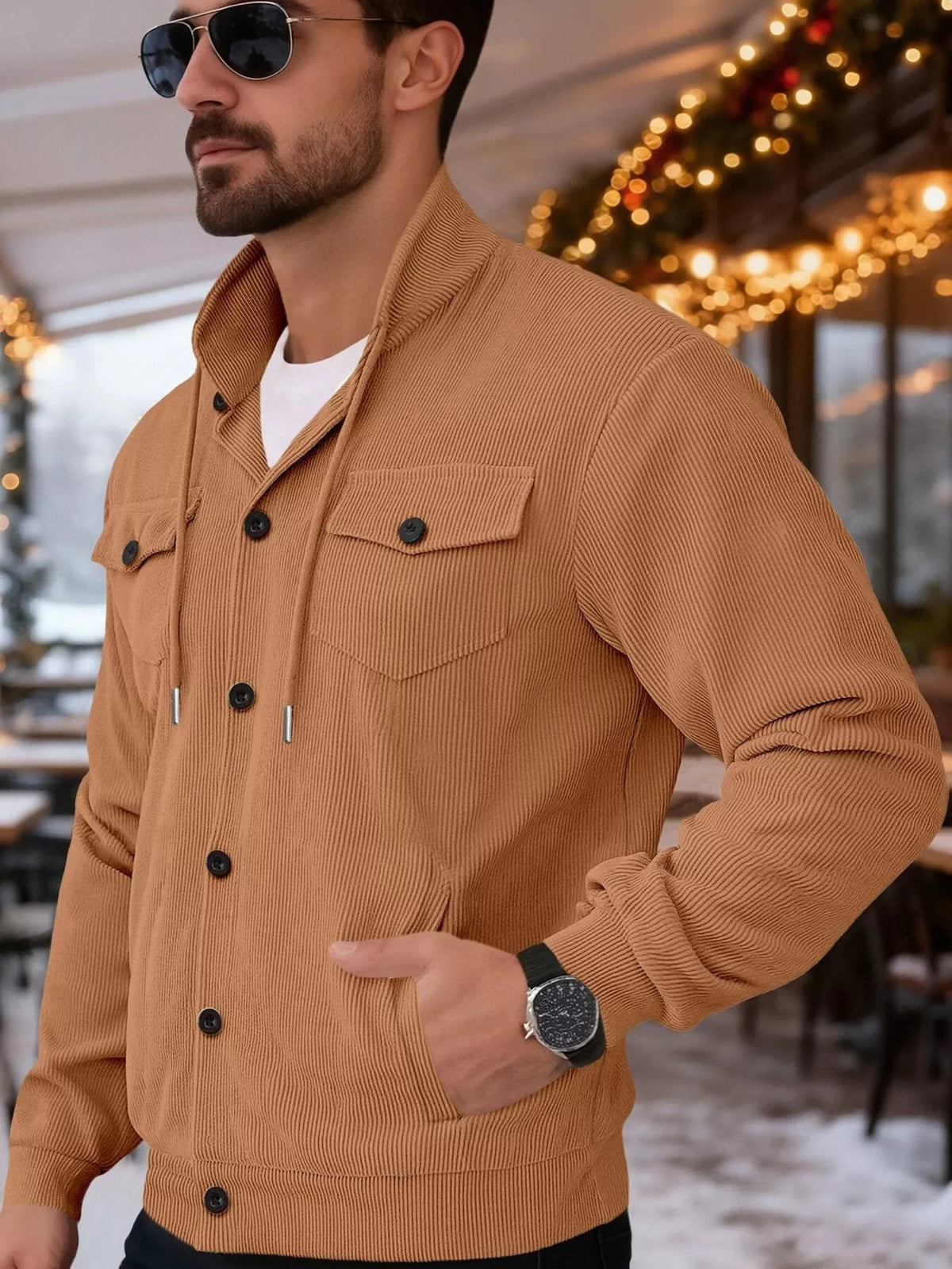 NEWYORKLISTED ATLAS MEN'S COLLECTION – Men's corduroy button-down jacket, product image 5