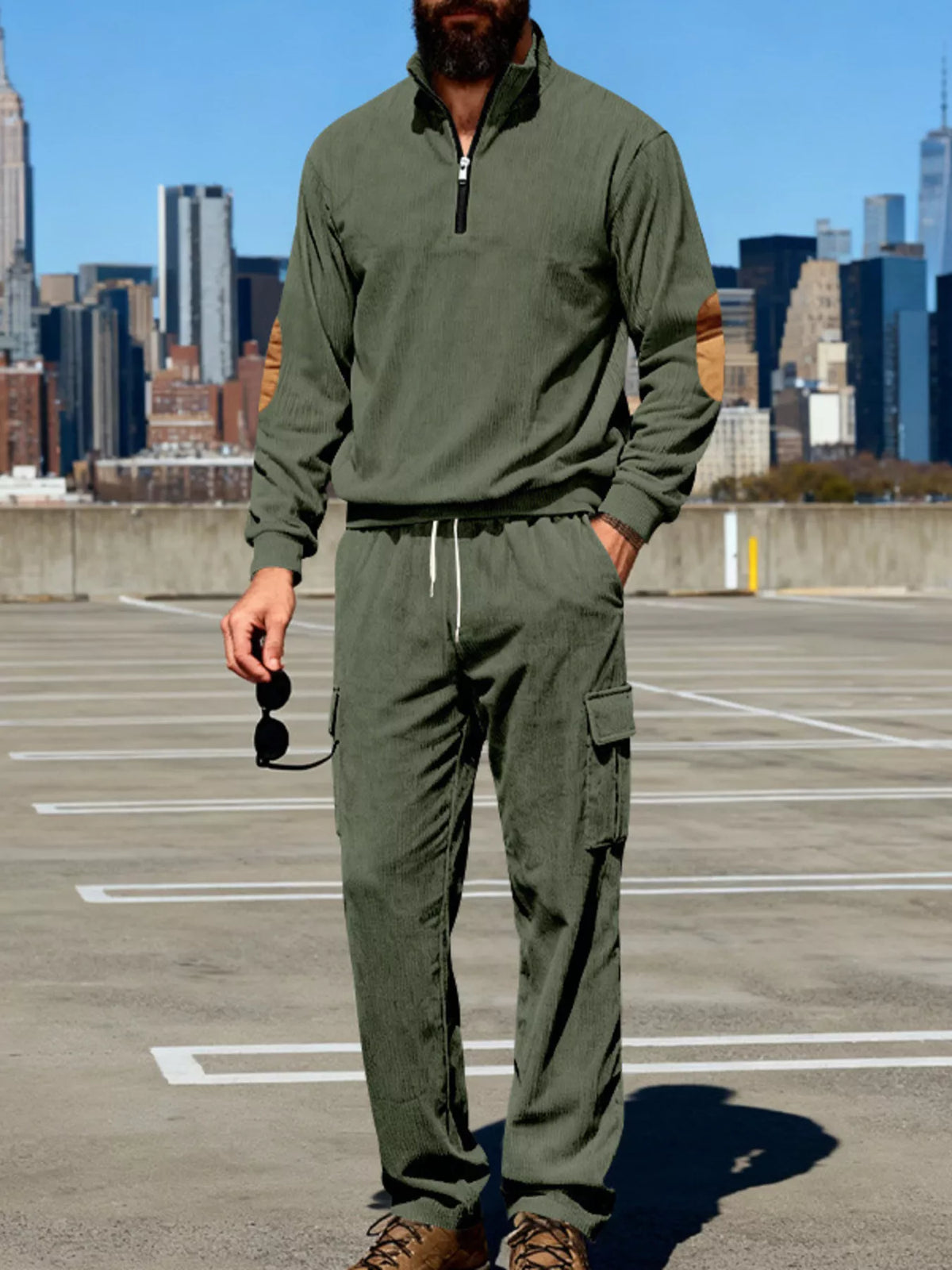 NEWYORKLISTED ATLAS MEN'S COLLECTION – Men's casual long-sleeve top and pants two-piece set, product image 1