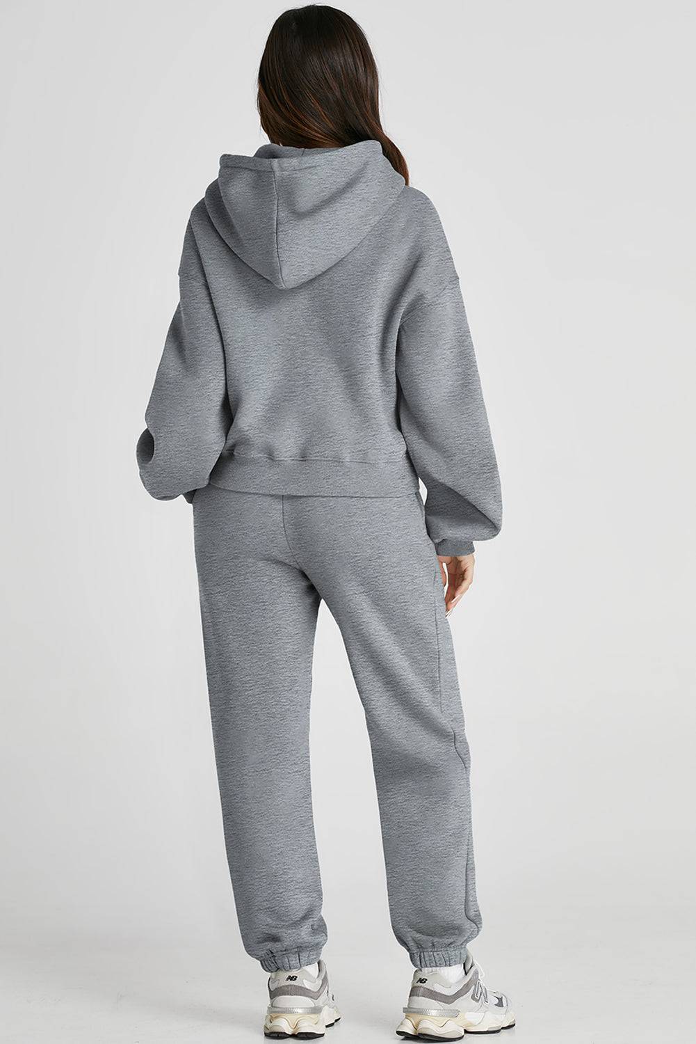 Dropped Shoulder Hooded Top and Pants Active Set - NEWYORKLISTED