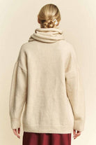 NEWYORKLISTED STYLE COLLECTION:  V-Neck Dropped Shoulder Sweater with Scarf - NEWYORKLISTED