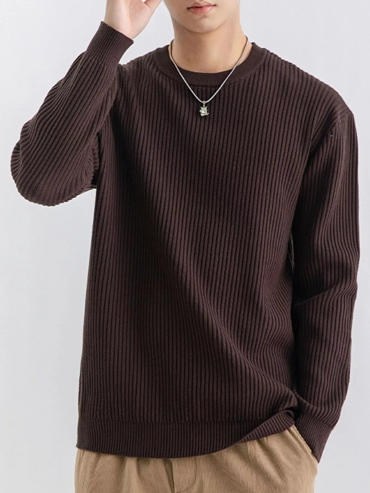 NEWYORKLISTED ATLAS MEN'S COLLECTION – Men's ribbed knit crew-neck sweater, product image 7