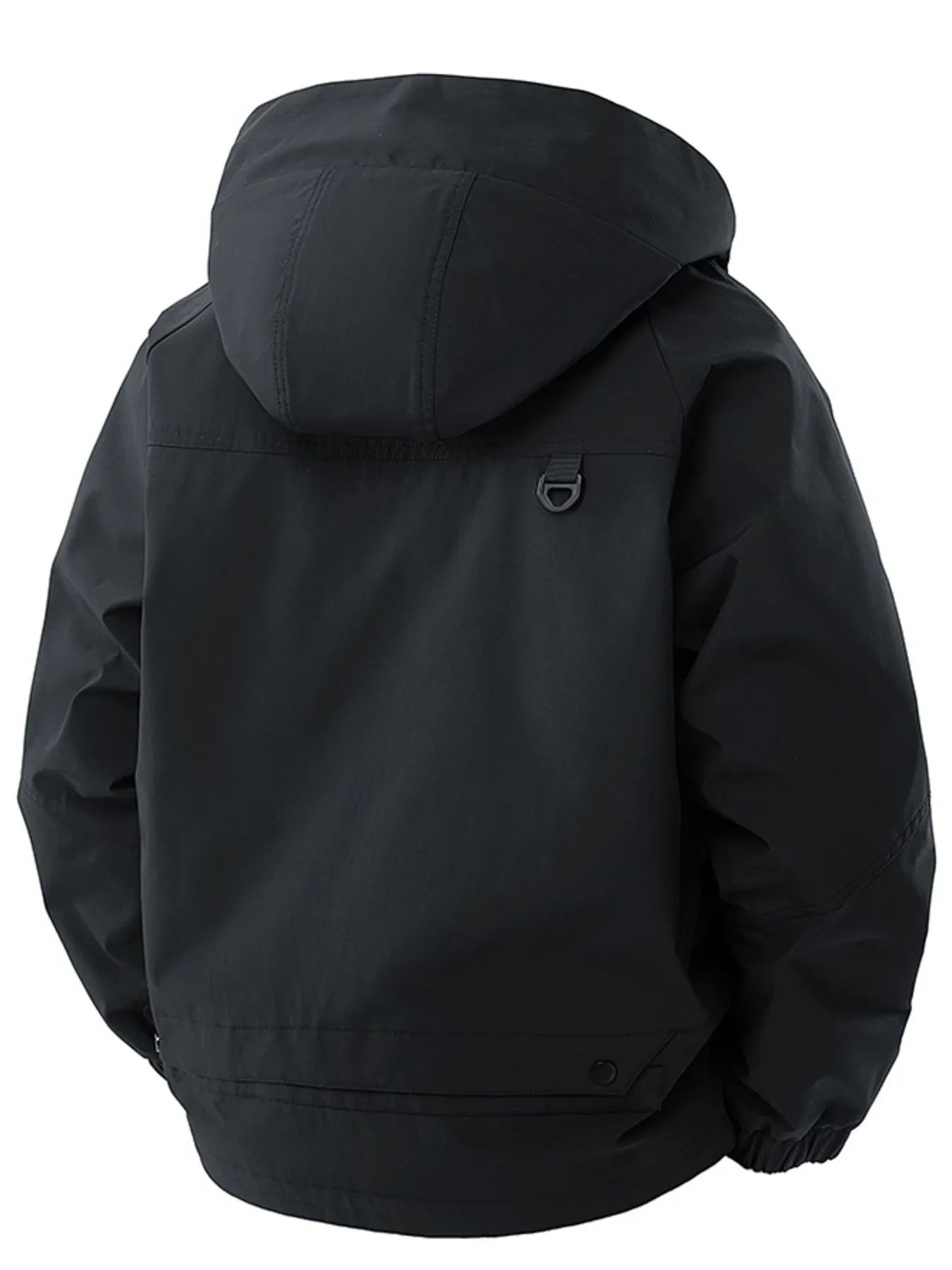 NEWYORKLISTED ATLAS MEN'S COLLECTION: Black jacket with a hood on a white background