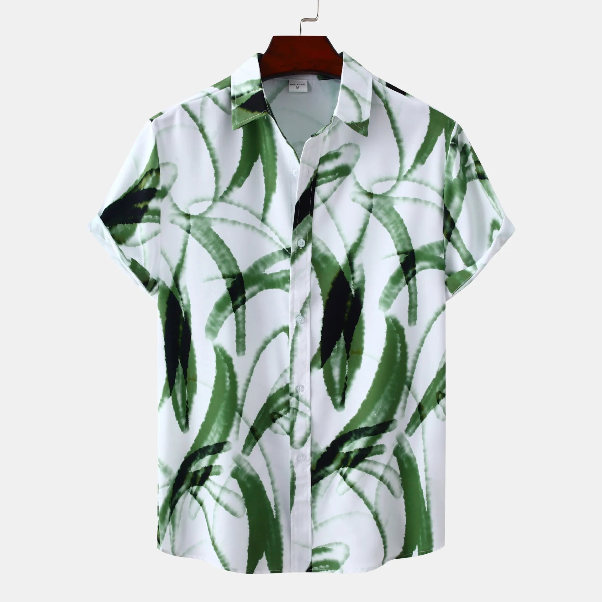 NEWYORKLISTED ATLAS MEN's COLLECTION: Men's Plus Size Printed Short Sleeve Casual Shirt