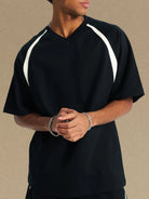 NEWYORKLISTED ATLAS MEN'S COLLECTION: Men's Contrast Round Neck Half Sleeve T-Shirt – Everyday Cool with a Modern Edge in Black