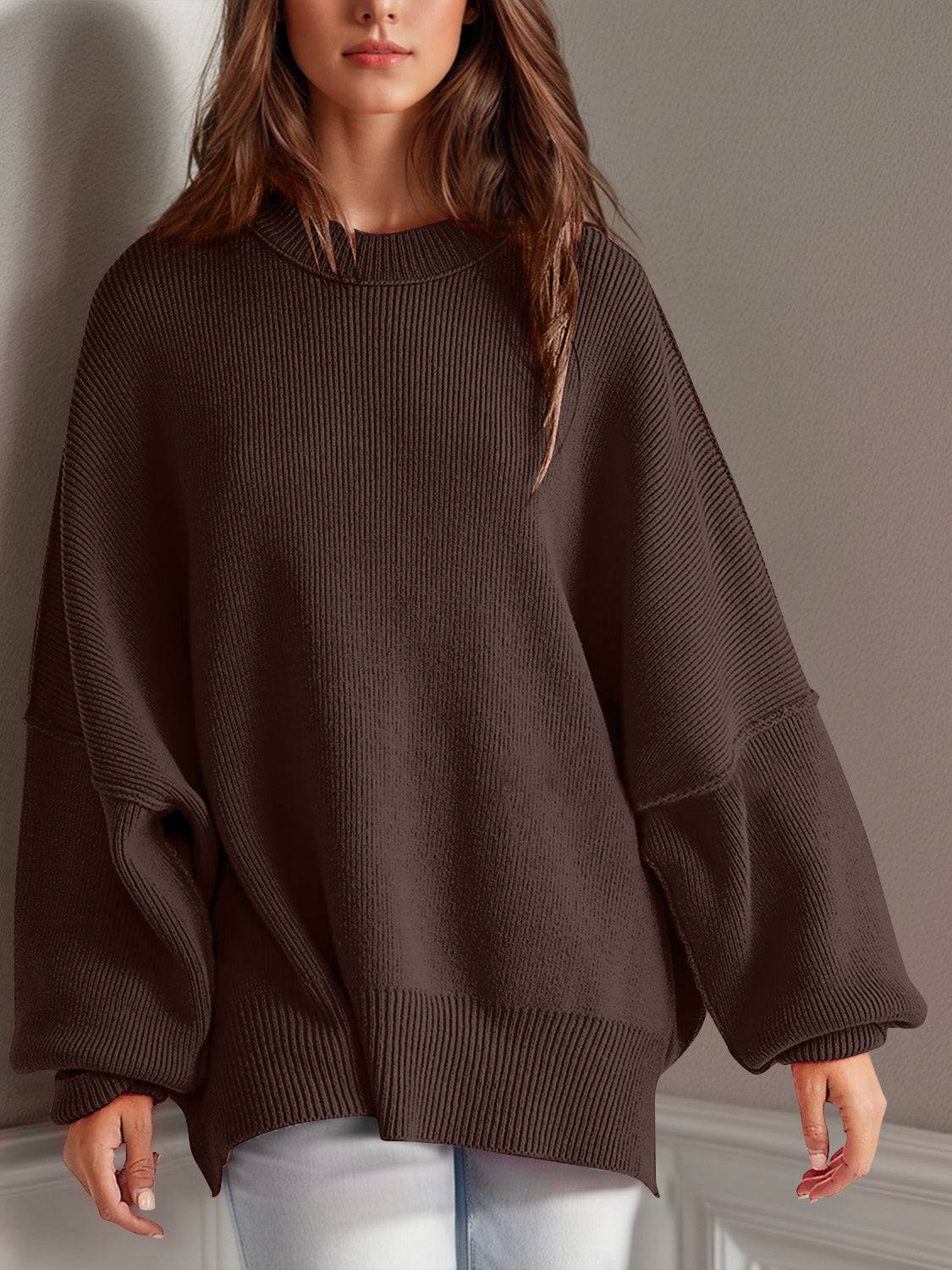 NEWYORKLISTED STYLE COLLECTION: Round Neck Long Sleeve Sweater - NEWYORKLISTED