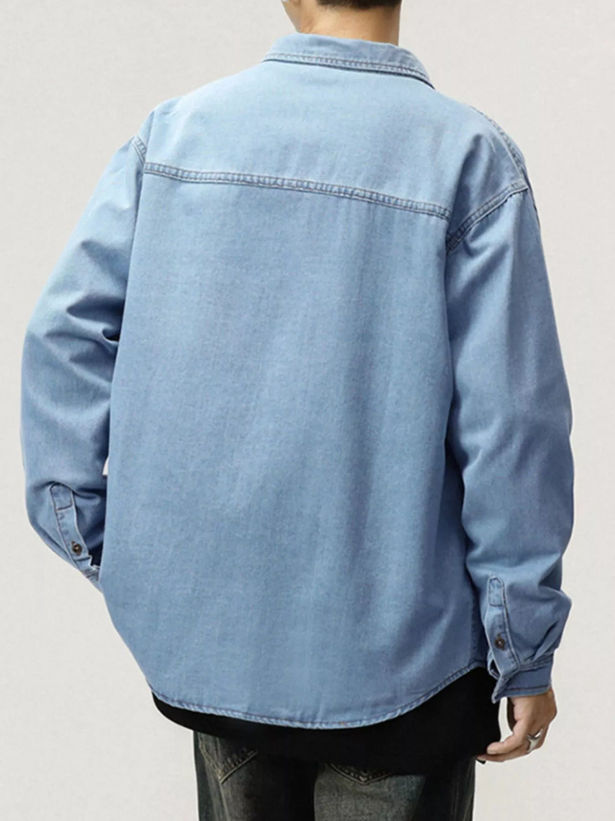 NEWYORKLISTED ATLAS MEN'S COLLECTION – Men's long-sleeve denim button-down shirt, product image 8