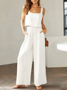 NYLD: Square Neck Top and Wide Leg Pants Set - NEWYORKLISTED