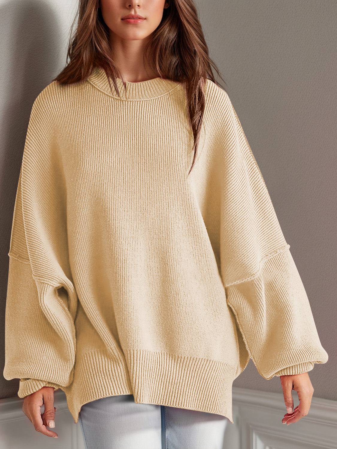 NEWYORKLISTED STYLE COLLECTION: Round Neck Long Sleeve Sweater - NEWYORKLISTED