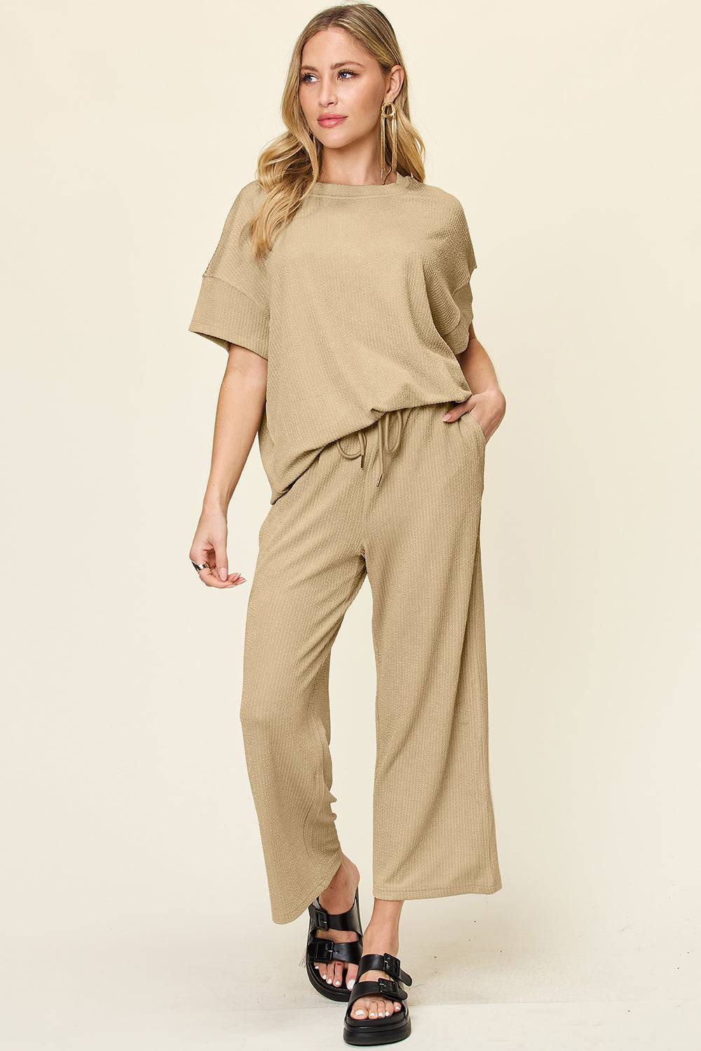 NYLD Short Sleeve T-Shirt and Wide Leg Pants - NEWYORKLISTED
