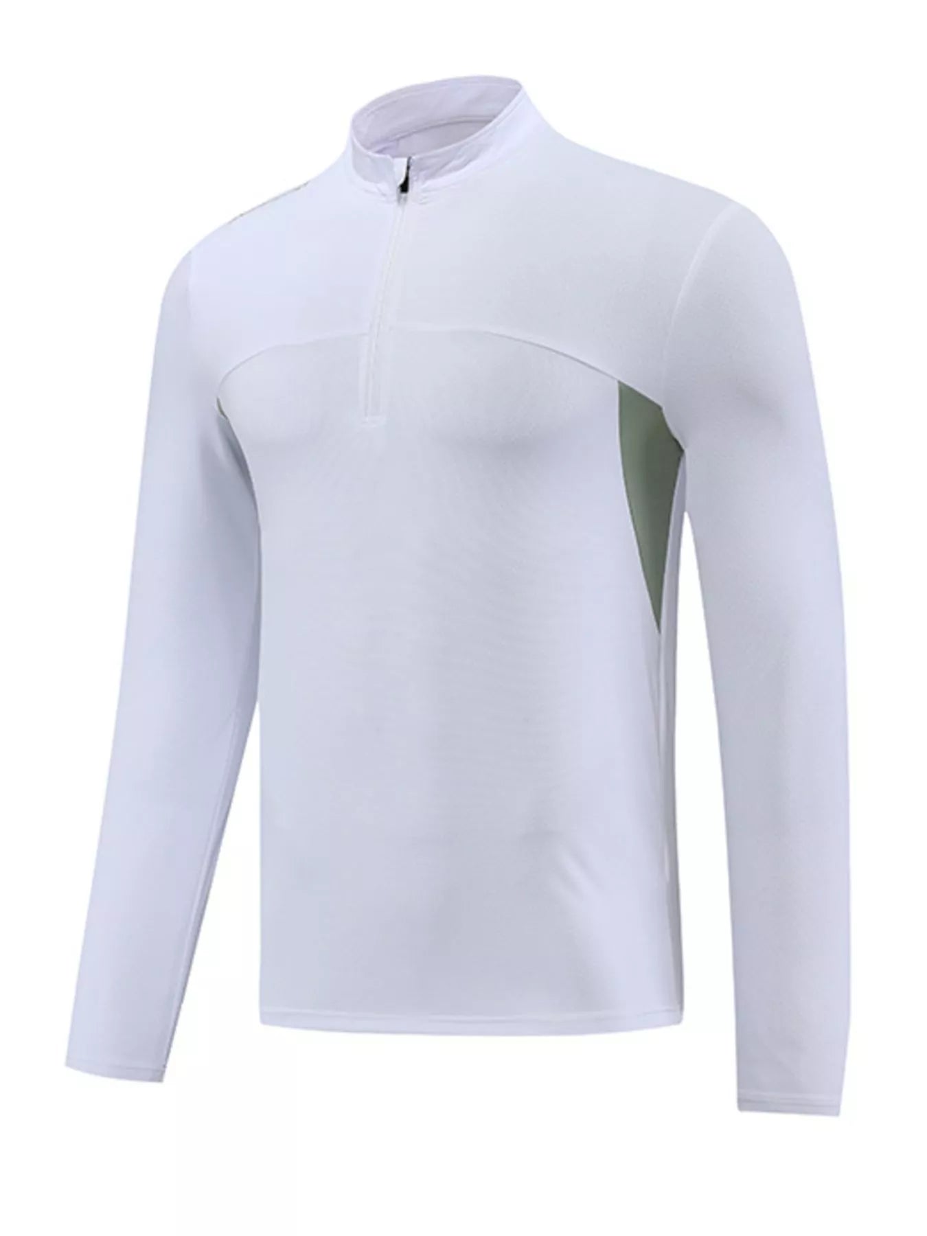 NEWYORKLISTED ATLAS MEN'S COLLECTION: White long-sleeve shirt with a zipper on a white background
