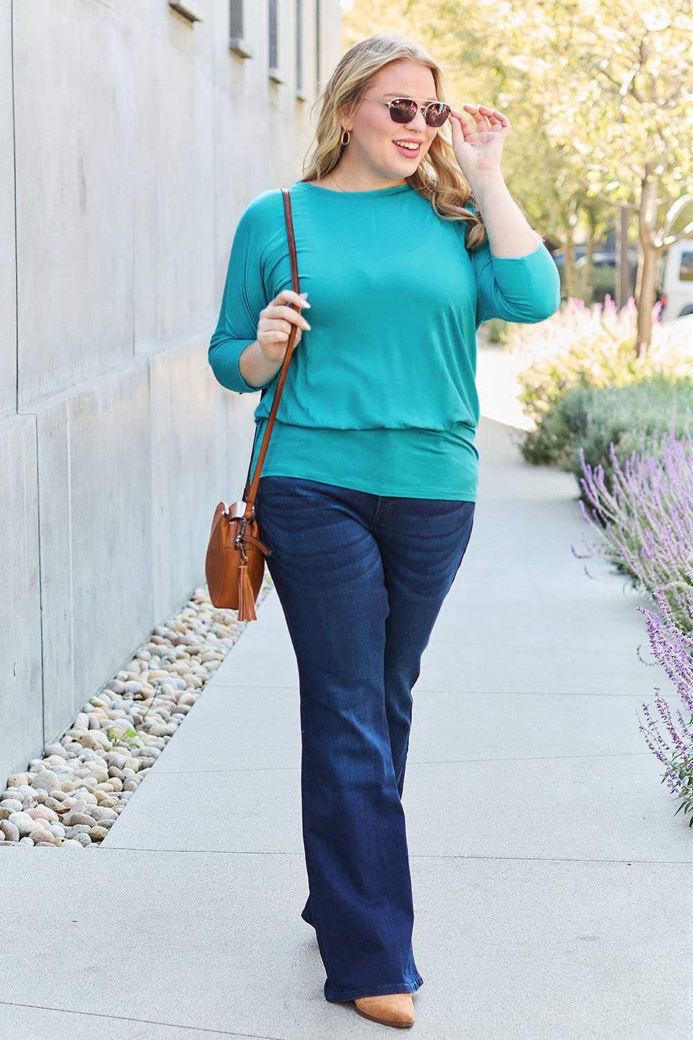 NYLD PARTNER Round Neck Billow Sleeve Top - NEWYORKLISTED