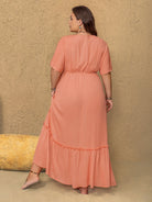 NEWYORKLISTED STYLE COLLECTION: Plus Size Embroidered Half Sleeve Maxi Dress - NEWYORKLISTED