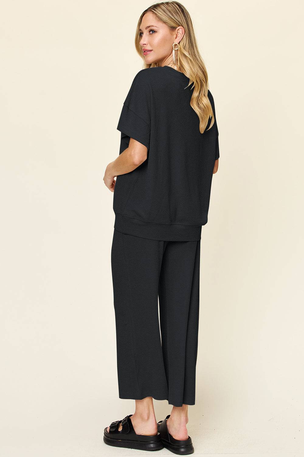 NYLD Short Sleeve T-Shirt and Wide Leg Pants - NEWYORKLISTED