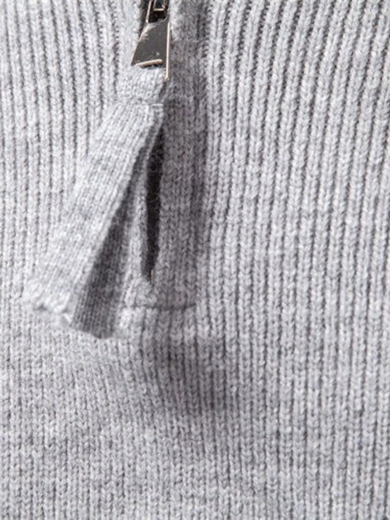 NEWYORKLISTED ATLAS MEN'S COLLECTION: Men's ribbed knit sweater with quarter-zip neckline