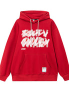 NEWYORKLISTED ATLAS MEN'S COLLECTION: Graffiti Spray Paint Graphic Hoodie with Drawstring Hood in Red