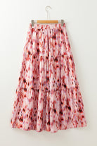Tiered Printed Elastic Waist Skirt - NEWYORKLISTED
