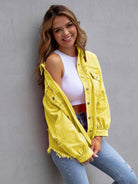 NEWYORKLISTED STYLE COLLECTION: Distressed Color Pop Denim Jacket - NEWYORKLISTED