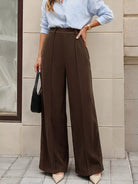 NEWYORKLISTED STYLE COLLECTION:   Women's Casual Pleated Brown Pants