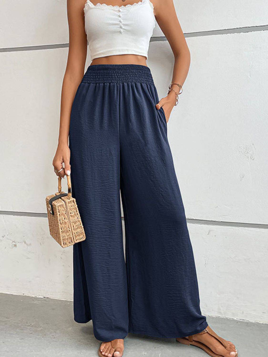 NYLD Wide Waistband Relax Fit Long Pants - NEWYORKLISTED