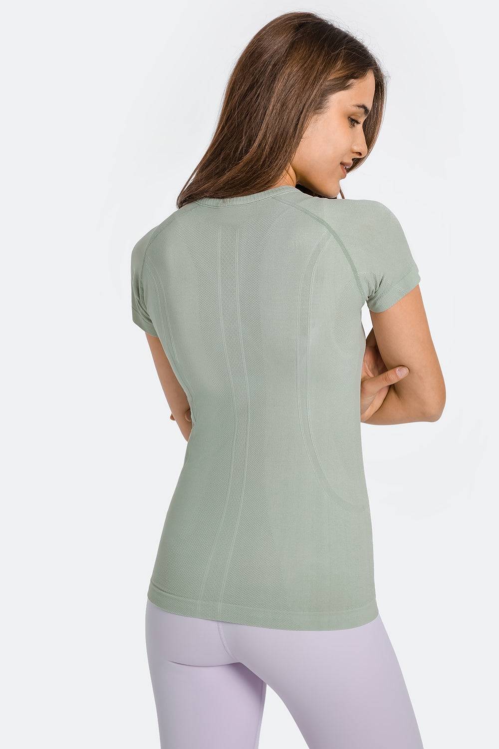 Millennia Round Neck Short Sleeve Active T-Shirt - NEWYORKLISTED