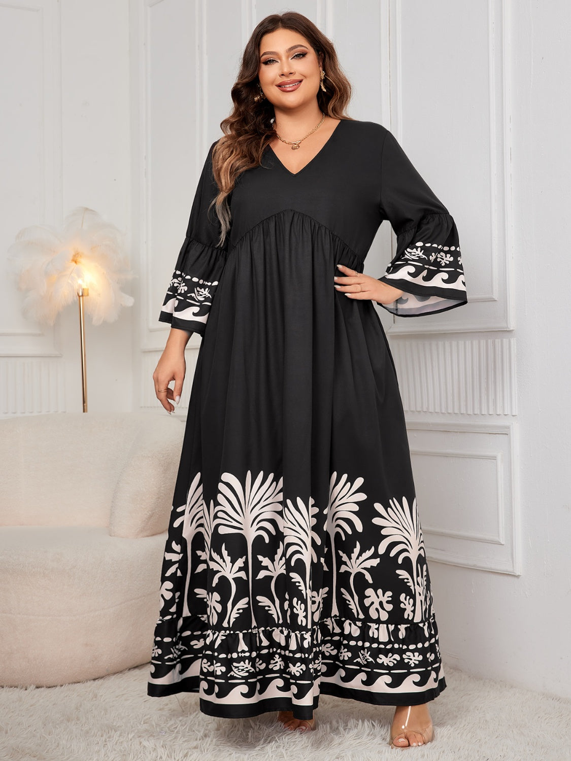 NEWYORKLISTED STYLE COLLECTION: Plus Size Long Sleeve Maxi Dress