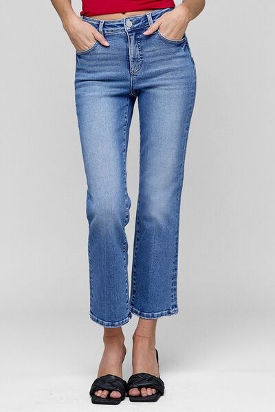 NEWYORKLISTED STYLE COLLECTION: RISEN High Rise Crop Straight Jeans Plus Size