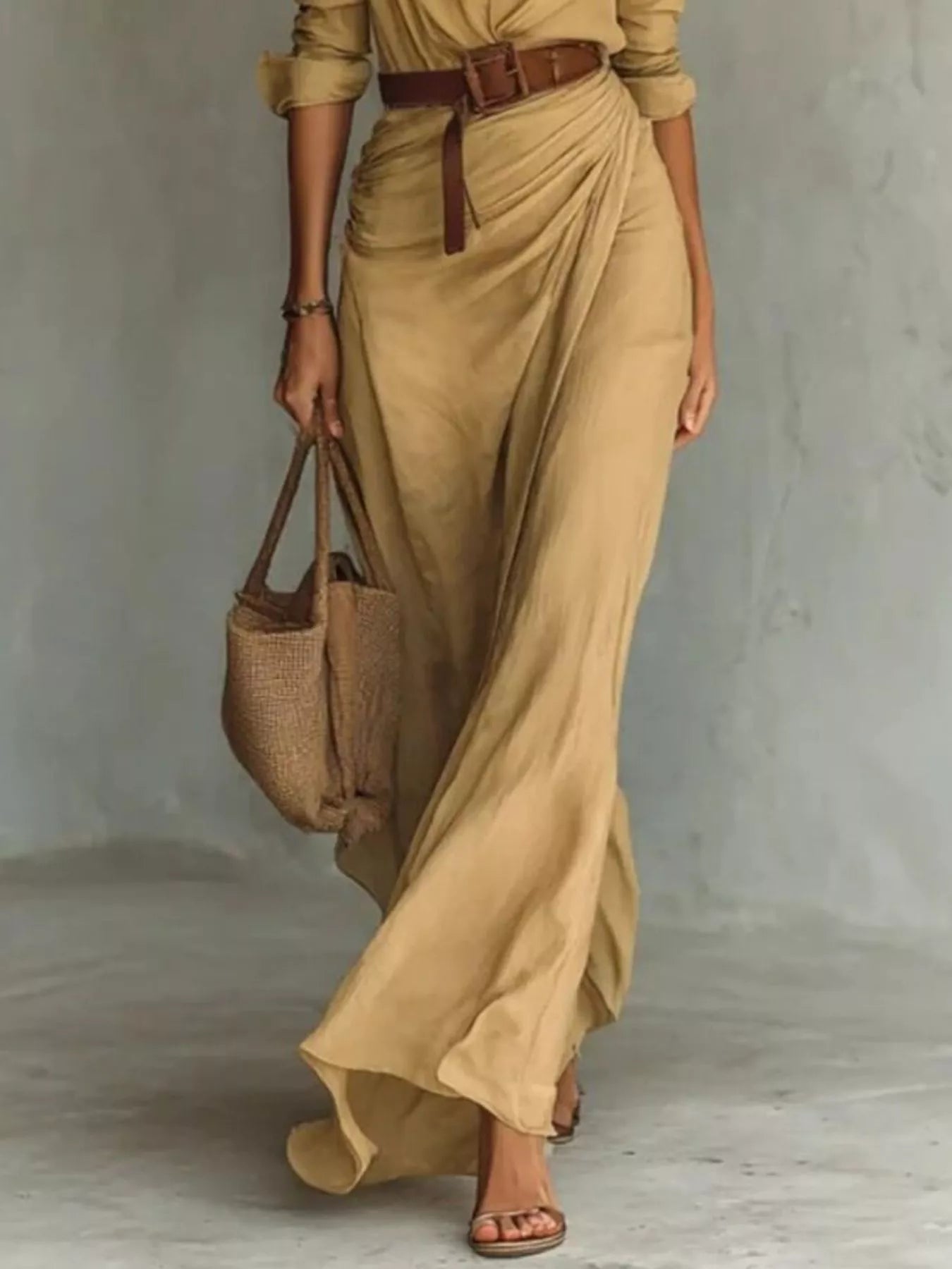 Ruched long sleeve maxi dress in NEWYORKLISTED STYLE COLLECTION