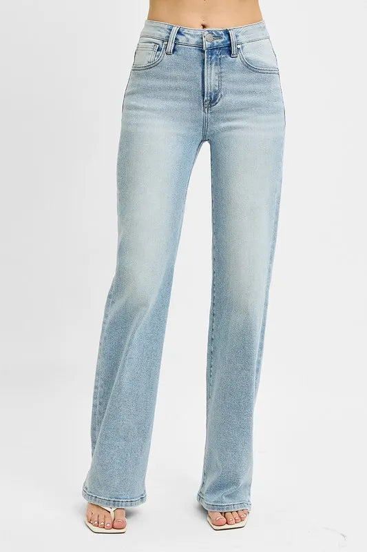 NEWYORKLISTED STYLE COLLECTION: RISEN High Rise Wide Leg 90's Jeans