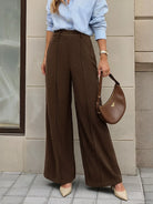 NEWYORKLISTED STYLE COLLECTION:   Women's Casual Pleated Brown Pants