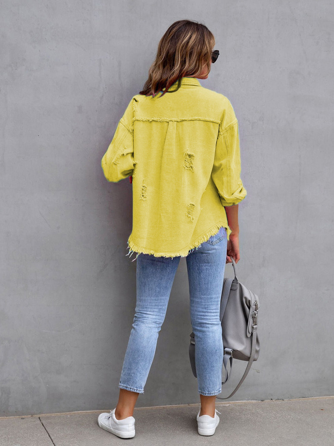 NEWYORKLISTED STYLE COLLECTION: Distressed Color Pop Denim Jacket - NEWYORKLISTED