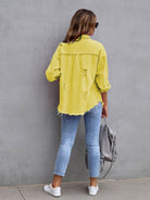 NEWYORKLISTED STYLE COLLECTION: Distressed Color Pop Denim Jacket - NEWYORKLISTED