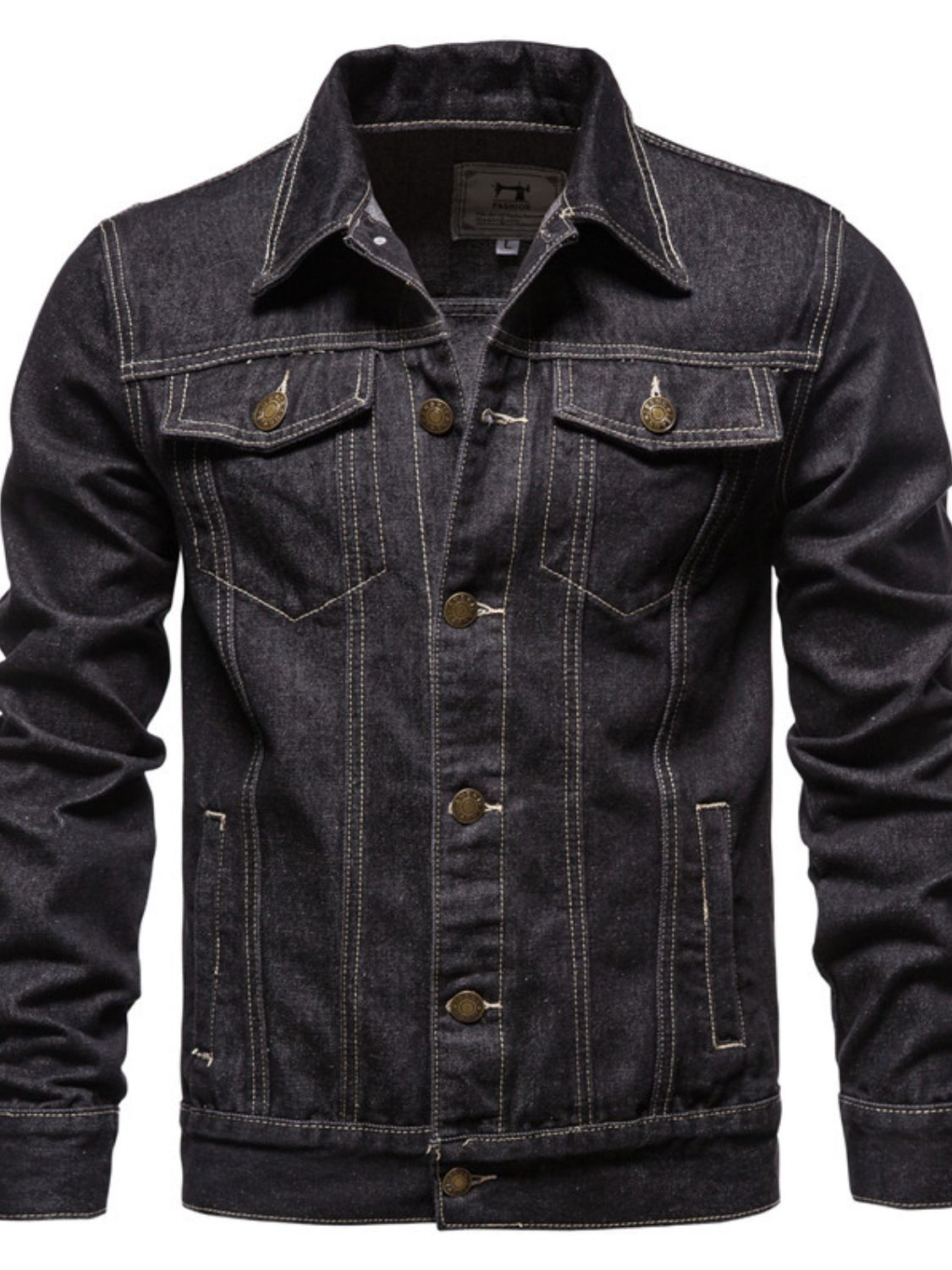 NEWYORKLISTED ATLAS MEN"S COLLECTION Long Sleeve Denim Jacket - Indigo 