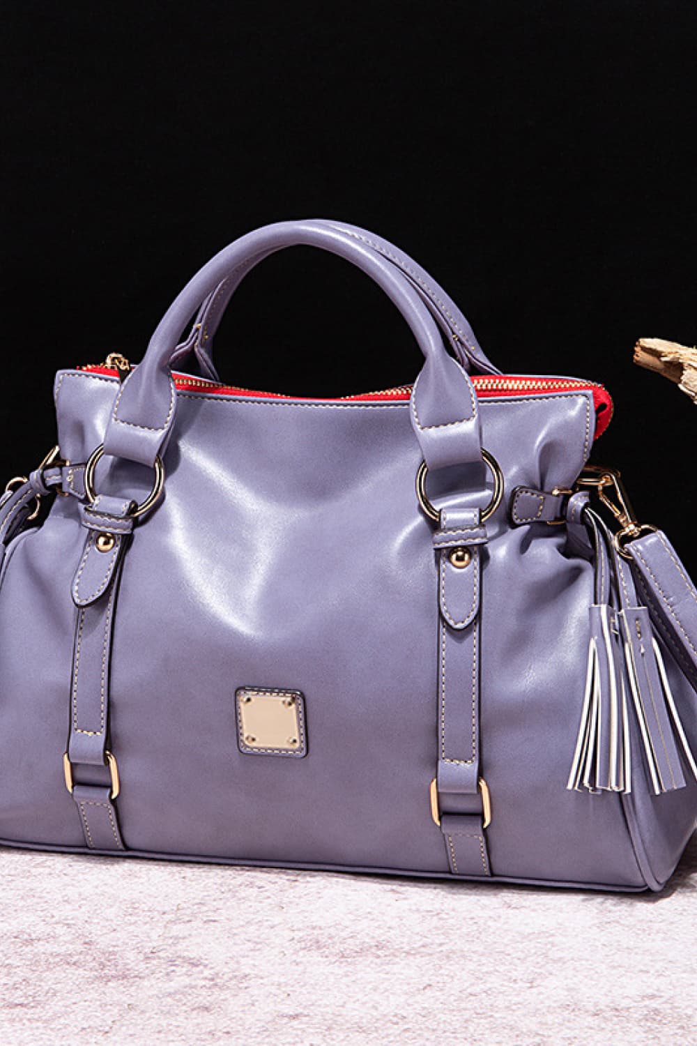 NEWYORKLISTED STYLE COLLECTION: Vegan Leather Handbag with Tassels - NEWYORKLISTED