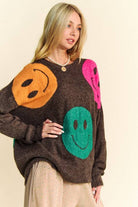 NEWYORKLISTED STYLE COLLECTION: Smile Round Neck Oversize Sweater - NEWYORKLISTED