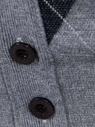 NEWYORKLISTED ATLAS MEN'S COLLECTION – Men's argyle V-neck button-down cardigan vest, product image 9