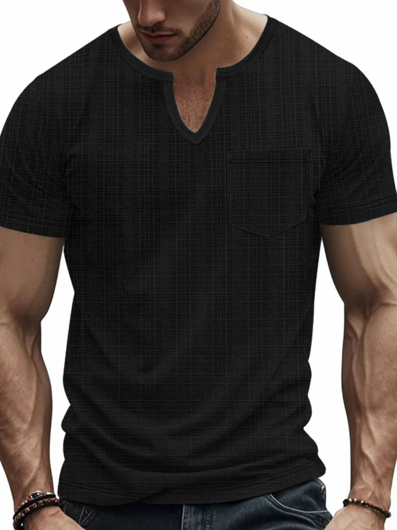 NEWYORKLISTED ATLAS MEN's COLLECTION: Men's Full Size Notched Short Sleeve T-Shirt Plus Size